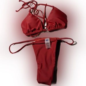 Women's 2 pieces red bikini set